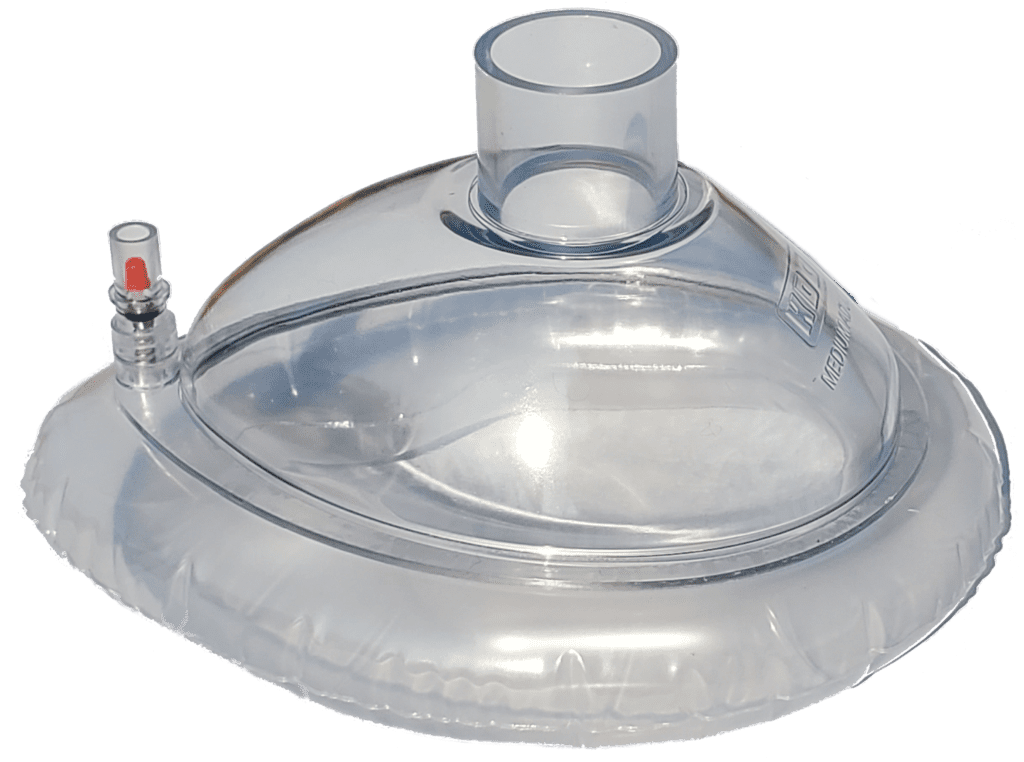 Transparent medical face mask cushion with valve